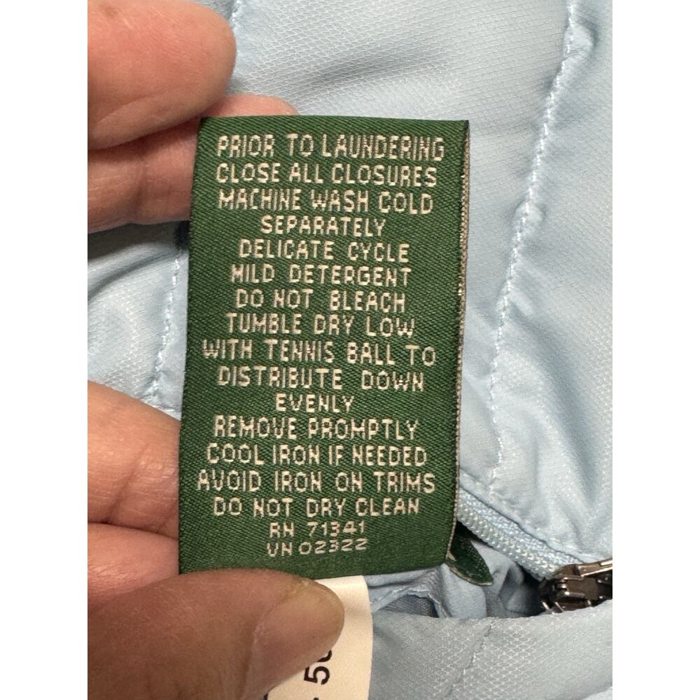 L.L.Bean Royal & Light Blue Reversible Goose Down Puffer Vest – Women’s Small - Picture 10 of 10